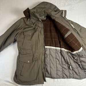 Vintage Field & Stream Jacket Mens 2XL Khaki Hooded Parka Outdoors Winter‎ Snow